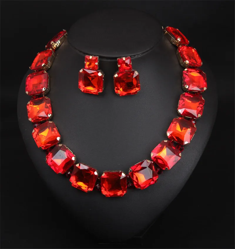 Bohemian Geometric Red Crystal Bridal Wedding Jewelry Sets For Women Statement Rhinestone Gold Color Clavicle Luxury Jewelry
Bohemian Geometric Red Crystal Bridal Wedding Jewelry Sets For Women Statement Rhinestone Gold Color Clavicle Luxury Jewelry