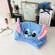 Stitch Disney Anime Stich Microfiber Hair Towel Premium Hair Drying Wrap for Women Dry Hair Hat Super Absorbent Wrapped Bath Cap