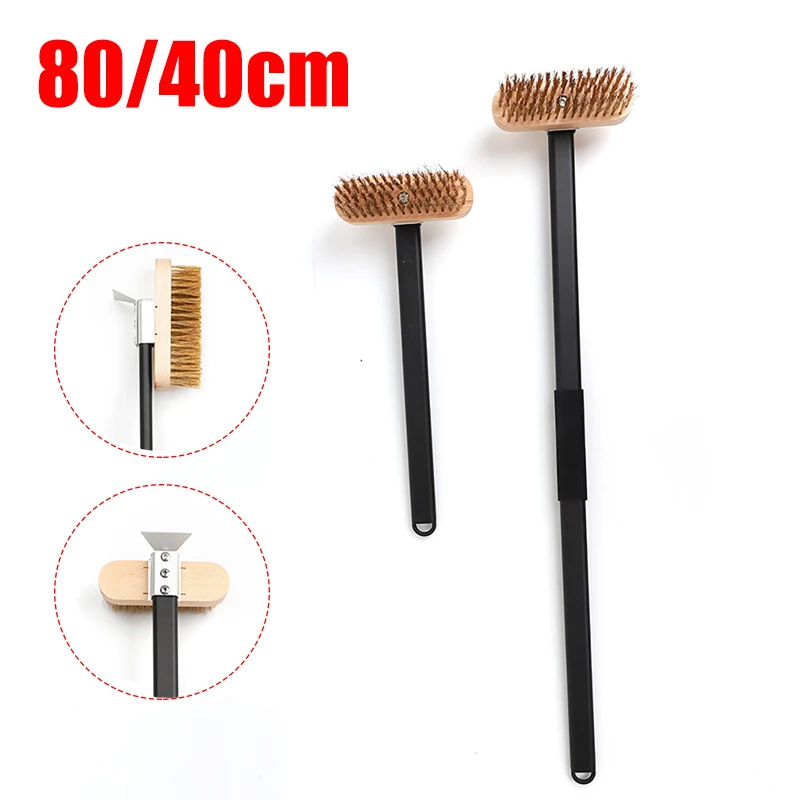 

80/40cm Aluminum Alloy Pizza Oven Brush Stainless Steel Scraper Commercial Home Grill Brass Cleaning Brush Stove Cleaning Tool