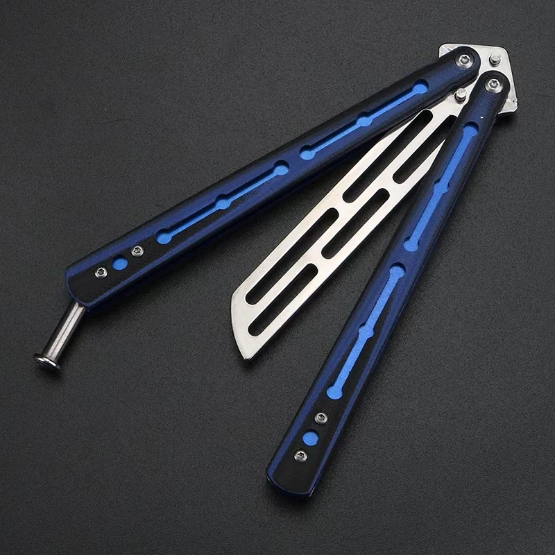 

Butterfly Knife Pattern Unedged High end Integrated Bearing Structure Swing Knife Anti slip Handle Practice Knife Professional C