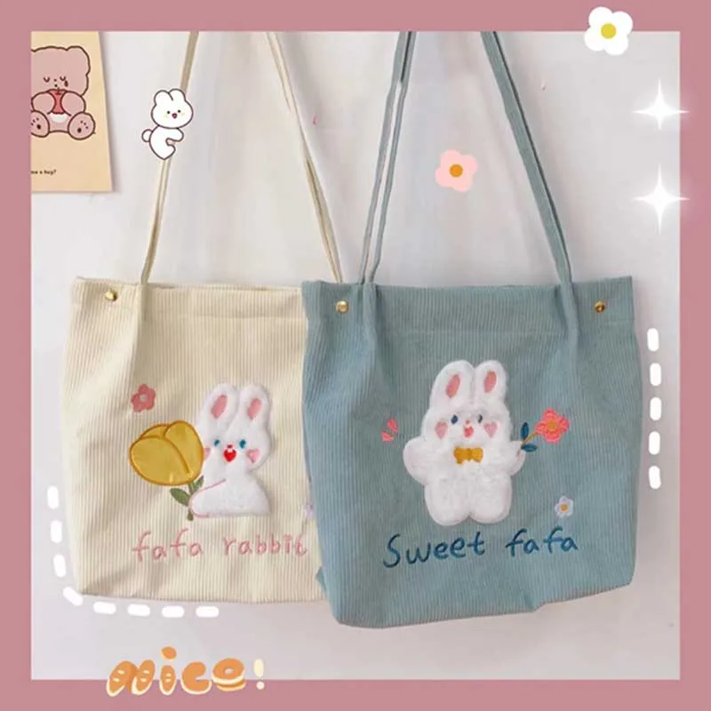 Casual Women's Tote Shoulder Bag Kawaii Cartoon Rabbits Canvas Bags for Women Cotton Zipper Girls Handbags Students School Bags
Casual Women's Tote Shoulder Bag Kawaii Cartoon Rabbits Canvas Bags for Women Cotton Zipper Girls Handbags Students School Bags