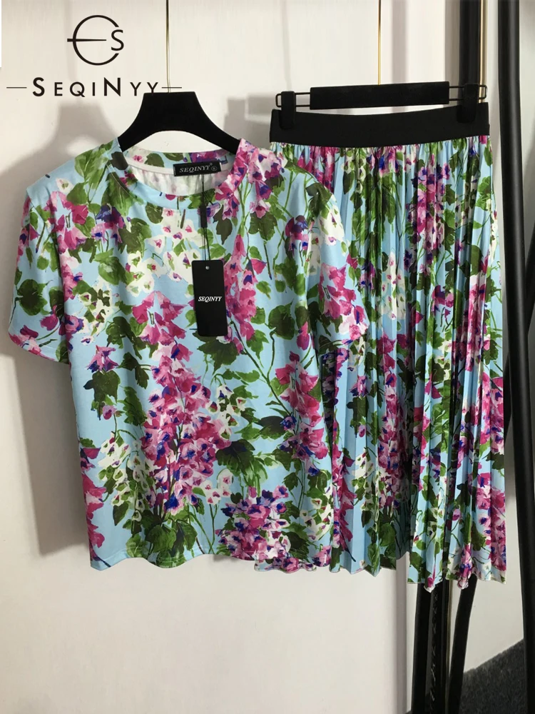 SEQINYY Green Set Summer Spring New Fashion Design Women Runway Tee Shirt + Elastic Waist Pleated Skirt Vintage Print
SEQINYY Green Set Summer Spring New Fashion Design Women Runway Tee Shirt + Elastic Waist Pleated Skirt Vintage Print