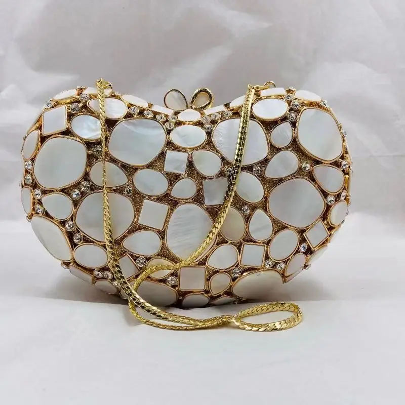 Women Gold/Silver Shell Heart Clutch Evening Bags Hollow Out Ladies Diamond Minaudiere Wedding Clutches Bags Handbag and Purse
Women Gold/Silver Shell Heart Clutch Evening Bags Hollow Out Ladies Diamond Minaudiere Wedding Clutches Bags Handbag and Purse
