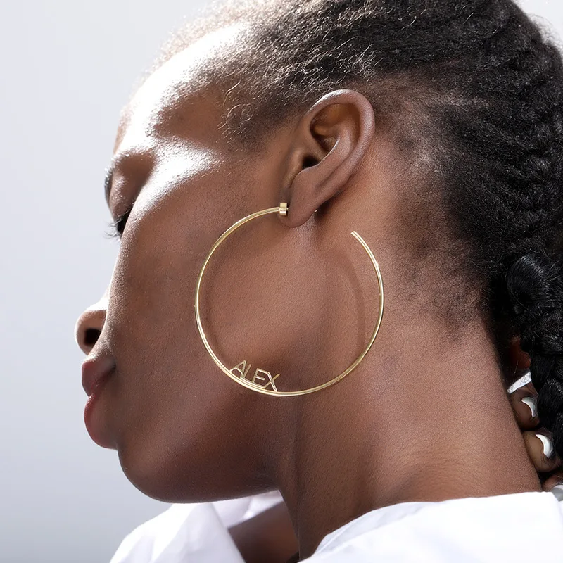 New Hot Selling Round Big Earrings Custom Name Stud Earrings Female 304 Stainless Steel Large Circle Earrings
New Hot Selling Round Big Earrings Custom Name Stud Earrings Female 304 Stainless Steel Large Circle Earrings