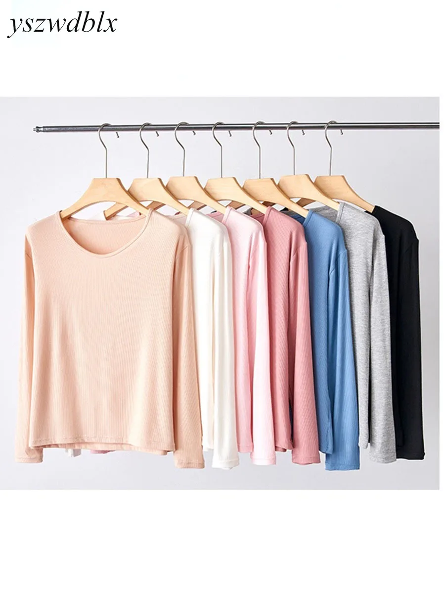 YSZWDBLX 2022 Spring Women T-shirts Long Sleeve V-neck Knitted Bottoming Shirt Skim Fit Ladies Top Solid Inner Wear Casual Shirt
YSZWDBLX 2022 Spring Women T-shirts Long Sleeve V-neck Knitted Bottoming Shirt Skim Fit Ladies Top Solid Inner Wear Casual Shirt
