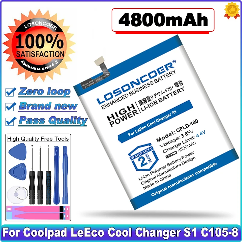 LOSONCOER 4800mAh CPLD-180 Good Quality Battery For Coolpad LeEco Cool S1 C105-8 Mobile Phone Batteries
LOSONCOER 4800mAh CPLD-180 Good Quality Battery For Coolpad LeEco Cool S1 C105-8 Mobile Phone Batteries