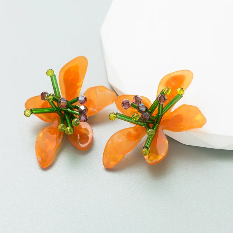 Boho Cute Fuchsia Orange Acrylic Beads Flower Earrings for Women Bridal Fuchsia Yellow Stud Bohemia Earring
Boho Cute Fuchsia Orange Acrylic Beads Flower Earrings for Women Bridal Fuchsia Yellow Stud Bohemia Earring