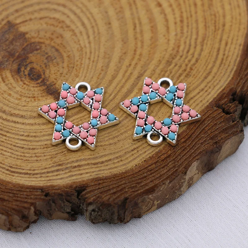 5Pcs Silver Plated Colorful Crystal David Star Charm Connector for Jewelry Making Bracelet Necklace Accessories DIY Craft
5Pcs Silver Plated Colorful Crystal David Star Charm Connector for Jewelry Making Bracelet Necklace Accessories DIY Craft