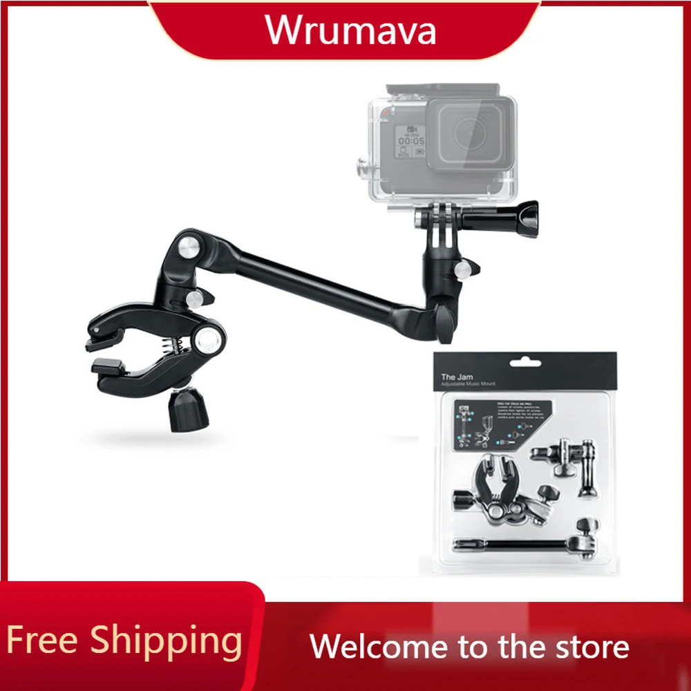 

For GoPro Hero 12 11 10 Clamp Clip Mount Flex Jaws Music guitar Arm Session SJCAM SJ4000 SJ5000 Xiaomi Yi 4K Go pro Accessories