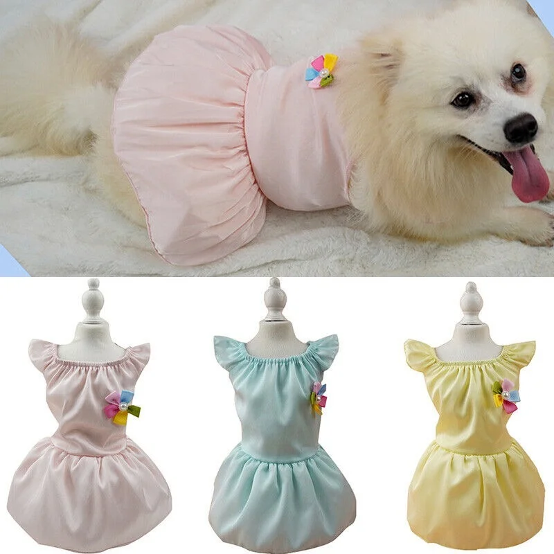 

Летняя кружевная юбка для маленьких домашних животных, собак, кошек, платье-пачка принцессы, одежда для щенков