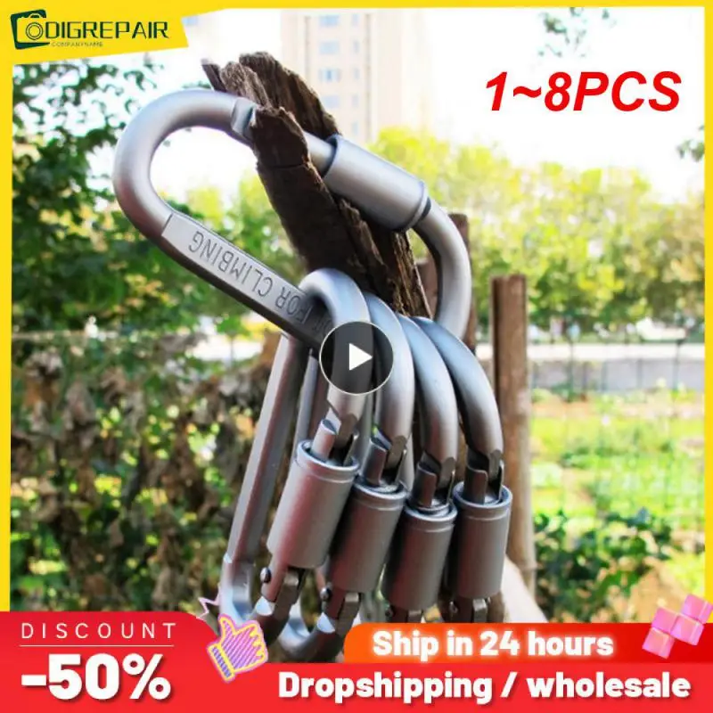 1~8PCS Camping Climbing Equipment Aluminum alloy Survival D-ring Locking Carabiner Clip Set Screw Lock Hanging Hook Buckle
1~8PCS Camping Climbing Equipment Aluminum alloy Survival D-ring Locking Carabiner Clip Set Screw Lock Hanging Hook Buckle