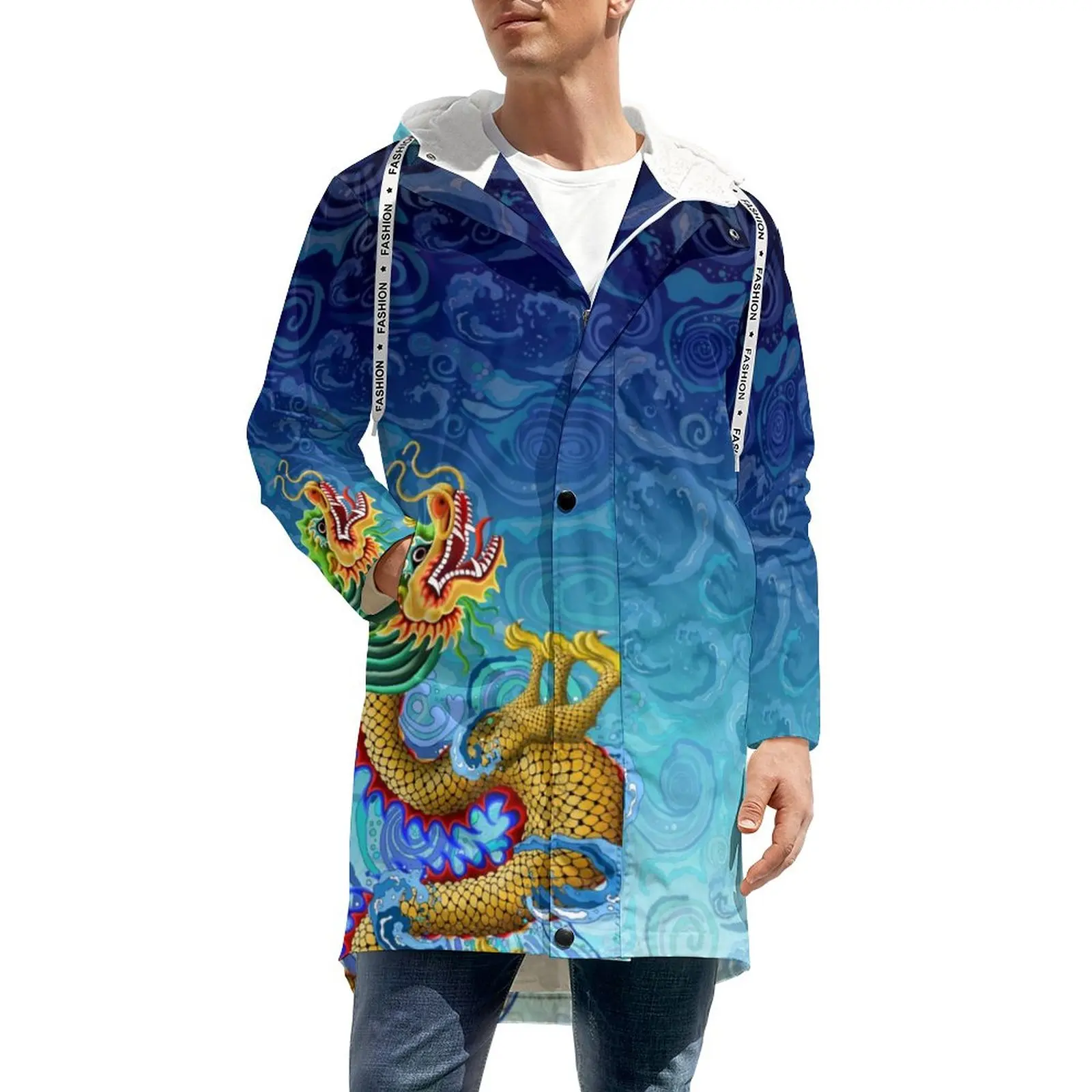 Уличные толстые пальто с принтом Золотого Дракона, ветрозащитные зимние куртки на заказ, ветрозащитная одежда 
Уличные толстые пальто с принтом Золотого Дракона, ветрозащитные зимние куртки на заказ, ветрозащитная одежда