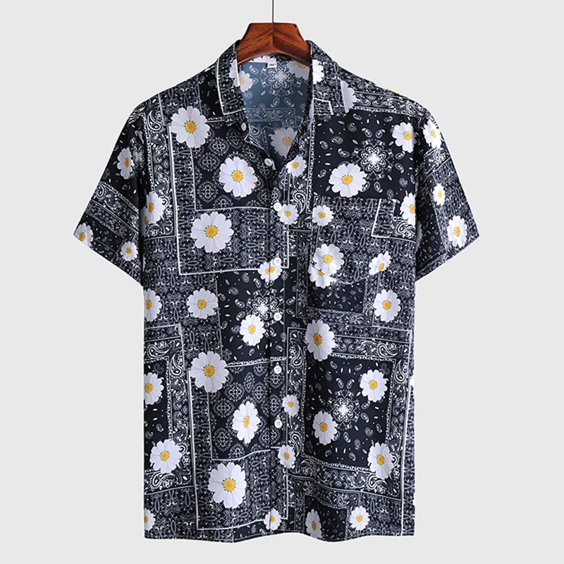 Модные мужские рубашки с принтом, праздничные Гавайские рубашки, Мужская модная одежда, трендовая пляжная рубашка, мужские рубашки с коротк... 
Модные мужские рубашки с принтом, праздничные Гавайские рубашки, Мужская модная одежда, трендовая пляжная рубашка, мужские рубашки с коротк...