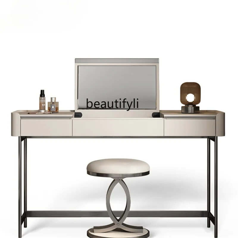 yj Minimalist Light Luxury Dressing Table Bedroom High-End Leather Flip Mirror Makeup Table High-End Stainless Steel
yj Minimalist Light Luxury Dressing Table Bedroom High-End Leather Flip Mirror Makeup Table High-End Stainless Steel