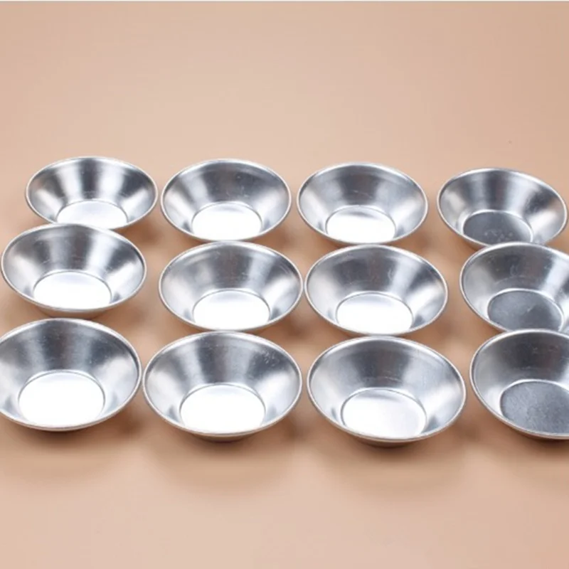 

10pcs Egg Tart Molds Tiny Pie Tartlets Dessert Mold Pans Tin Puto Cup Bakeware Cake Cookie Mold, Round Resuable Nonstick