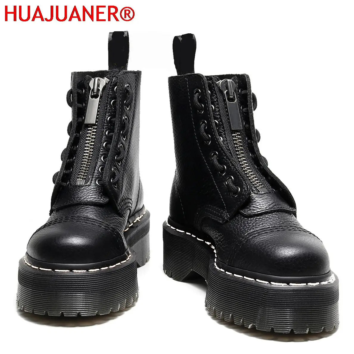 Women Platform Boots Genuine Leather Female Ankle Boot Winter New Pleated Texture Booties Lace-up Zipper Black Punk Chunky Shoes
Women Platform Boots Genuine Leather Female Ankle Boot Winter New Pleated Texture Booties Lace-up Zipper Black Punk Chunky Shoes