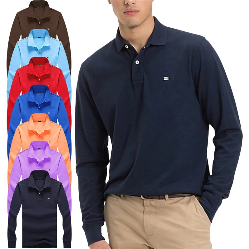 100% Cotton Men Polo Shirts Solid Color Long Sleeve Fit Type Lapel Male T-shirt Tops Spring Autumn Black White Fashion Logo Tee
100% Cotton Men Polo Shirts Solid Color Long Sleeve Fit Type Lapel Male T-shirt Tops Spring Autumn Black White Fashion Logo Tee