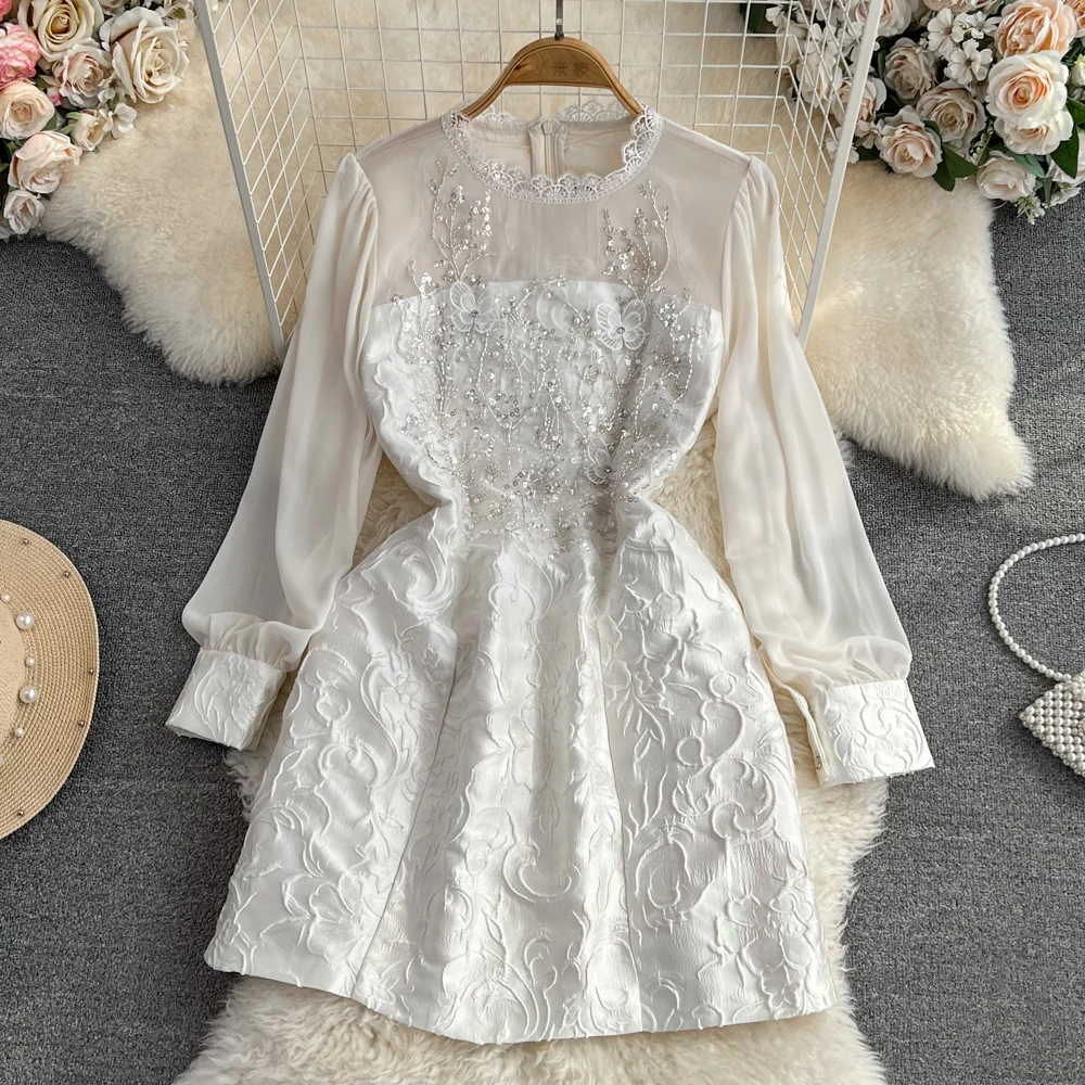 Summer White Dress for Women Embroidery Beading Tulle Stitching Midi Female Party Formal Vestidos Elegant Luxury Tarf New In
Summer White Dress for Women Embroidery Beading Tulle Stitching Midi Female Party Formal Vestidos Elegant Luxury Tarf New In
