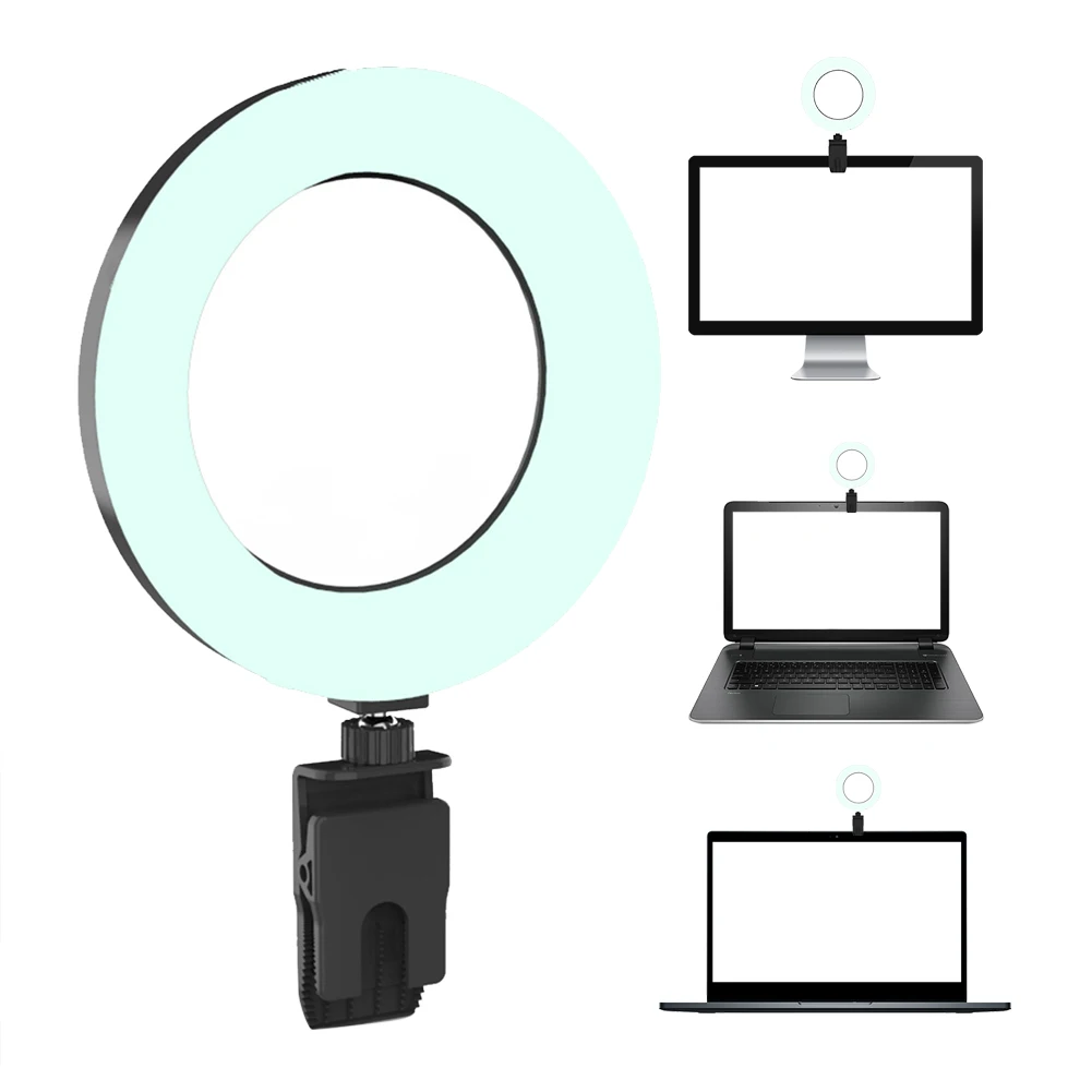 6inch Self Broadcasting Led Ring Clip On Live Streaming Photography Dimmable Video Conference Lighting Kit Laptop Monitor Home
6inch Self Broadcasting Led Ring Clip On Live Streaming Photography Dimmable Video Conference Lighting Kit Laptop Monitor Home
