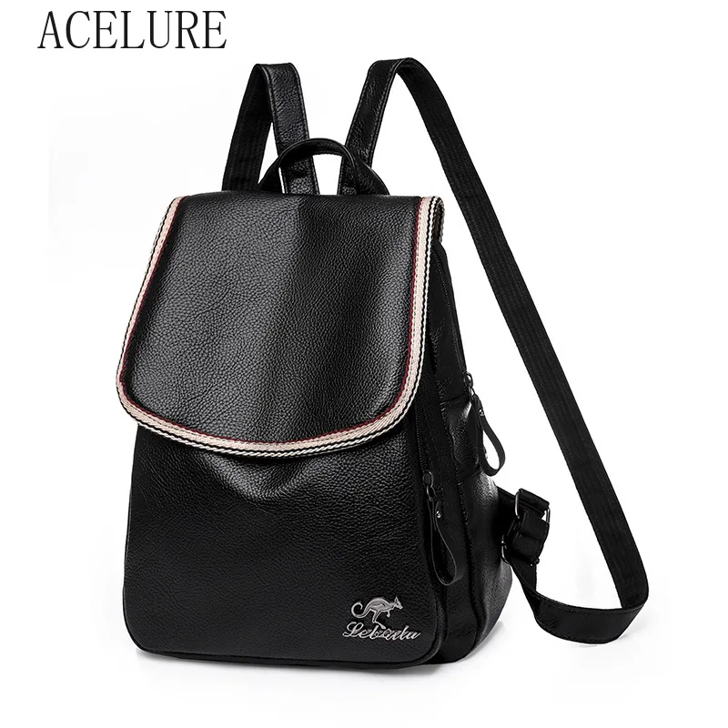 ACELURE New Women's Bag Soft PU Leather Female Backpacks Fashion Designer Student School Bag Black Ladies Travel Bags
ACELURE New Women's Bag Soft PU Leather Female Backpacks Fashion Designer Student School Bag Black Ladies Travel Bags