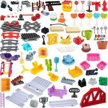 Large Building Blocks Bathroom Furniture Bathtub Sink Mirror Table and Chair Toilet Bed Food Flowers Trees Childrens Gifts City