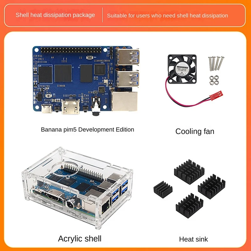 For Banana Pi BPI M5 Amlogic S905X3 Quad Core 4GB LPDDR4+16GB EMMC Development Board With Case+Cooling Fan+4X Heat Sink
For Banana Pi BPI M5 Amlogic S905X3 Quad Core 4GB LPDDR4+16GB EMMC Development Board With Case+Cooling Fan+4X Heat Sink