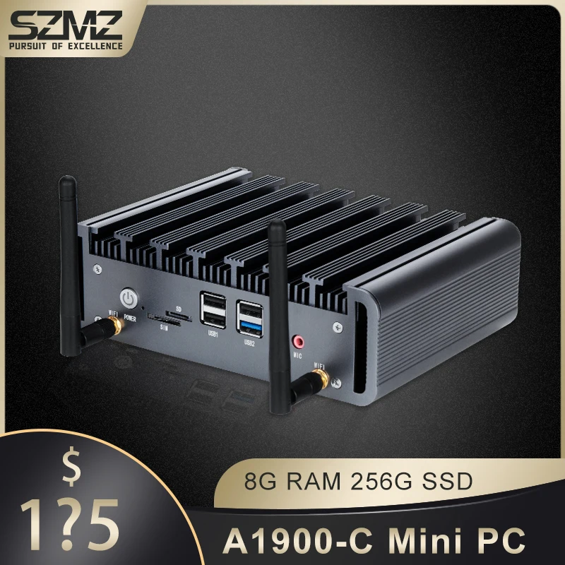SZMZ мини-ПК материнская плата Windows 10 Мини ПК Celeron J1900 DDR3 8G 128 Гб/256 ГБ SSD Pro игровой