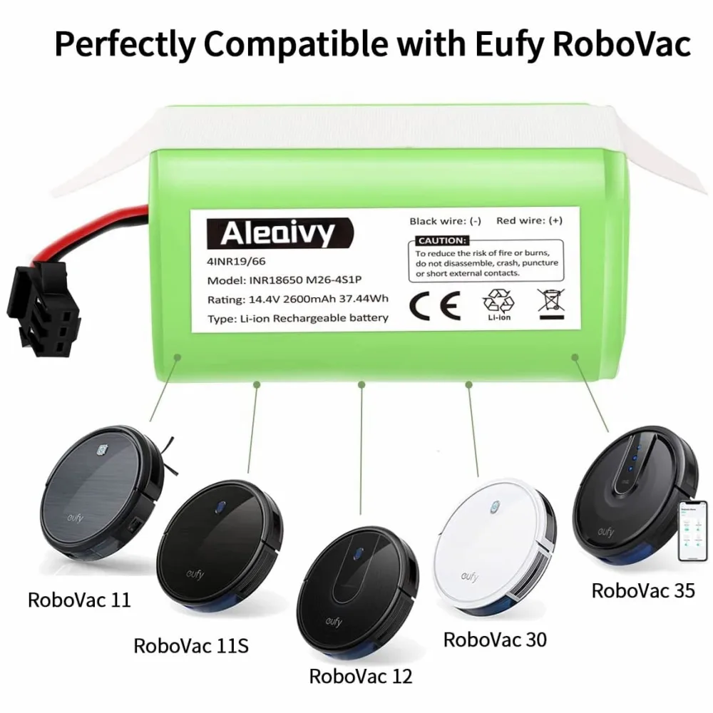 100% New 14.4V 2600mAh Li-Ion Akku für Conga Exzellenz 990 1090 Ecovacs Deebot N79S N79 DN622 Eufy Robovac 11 11S 12 35C X500
100% New 14.4V 2600mAh Li-Ion Akku für Conga Exzellenz 990 1090 Ecovacs Deebot N79S N79 DN622 Eufy Robovac 11 11S 12 35C X500