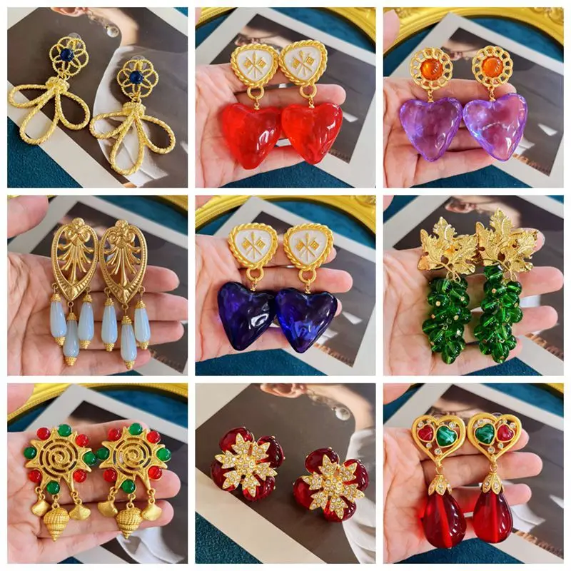 Multi Styles Antique Earring Romantic Heart Flower Glass Enamel Statement Pendant Drop Pendientes
Multi Styles Antique Earring Romantic Heart Flower Glass Enamel Statement Pendant Drop Pendientes