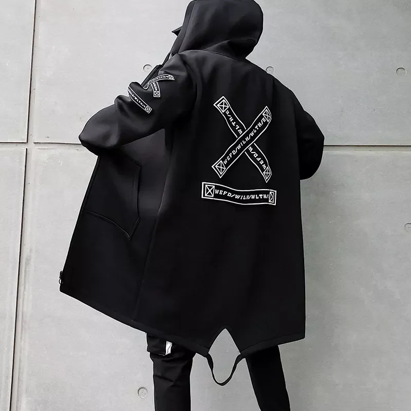 2022 Spring Autumn Men Hooded Jackets Print Harajuku Windbreaker Ribbon Overcoat Male Casual Outwear Hip Hop Streetwear Coats
2022 Spring Autumn Men Hooded Jackets Print Harajuku Windbreaker Ribbon Overcoat Male Casual Outwear Hip Hop Streetwear Coats