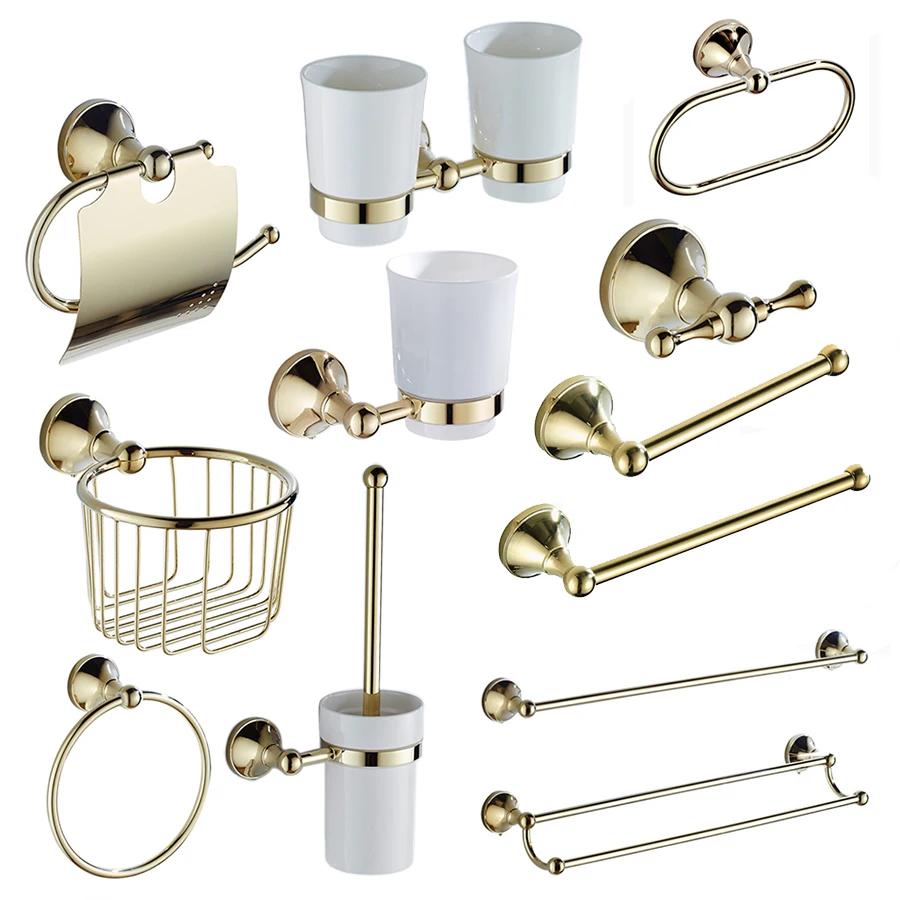 Gold Bath Accessories Set Wall Mounted Brass Robe Hook Ceramic Soap Dish Toilet Brush Rack Paper Towel Holder Bathroom Hardware
Gold Bath Accessories Set Wall Mounted Brass Robe Hook Ceramic Soap Dish Toilet Brush Rack Paper Towel Holder Bathroom Hardware