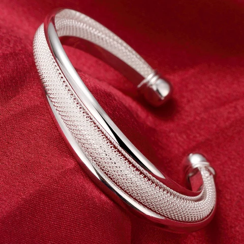 Женский браслет из серебра 925 пробы, с круглым сердцем
