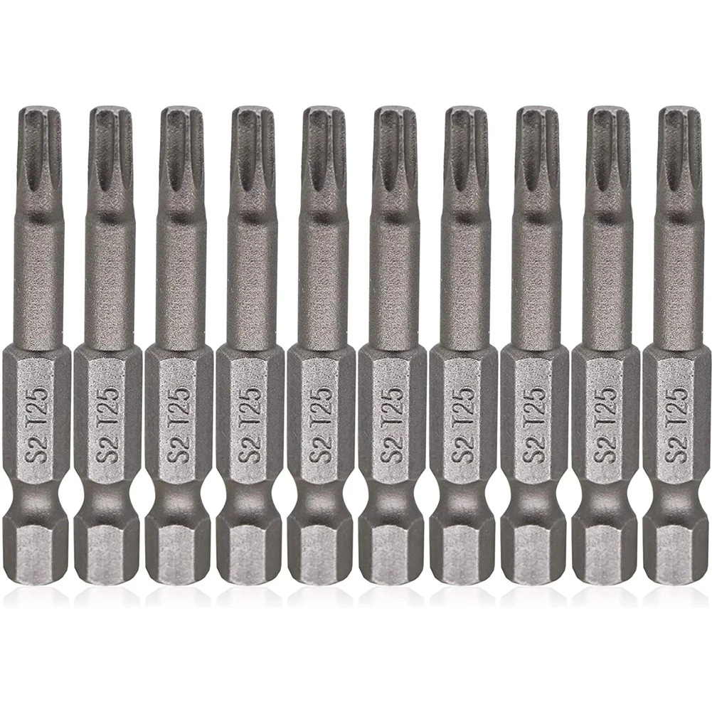 10Pcs 6.35mm Hexagon Handle T25 S2 Alloy Steel 50mm Long Torx Screwdriver Bit For Pneumatic Electric Rechargeable Screwdrivers
10Pcs 6.35mm Hexagon Handle T25 S2 Alloy Steel 50mm Long Torx Screwdriver Bit For Pneumatic Electric Rechargeable Screwdrivers