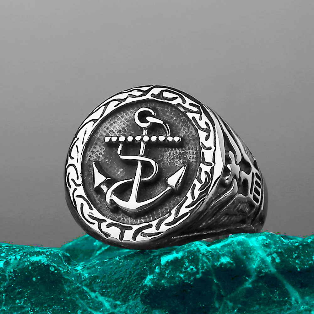 Vintage Viking Anchor Ring Men Boy Punk Hip Hop Anchor Seal Nordic Viking Rings Stainless Steel Street Jewelry Gift Wholesale
Vintage Viking Anchor Ring Men Boy Punk Hip Hop Anchor Seal Nordic Viking Rings Stainless Steel Street Jewelry Gift Wholesale