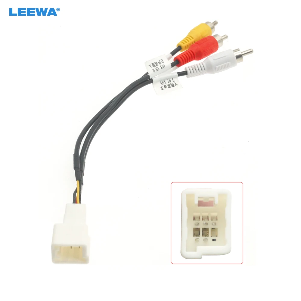

LEEWA 1pc Car 6-pin AUX Video Adapter Wiring Cable For Mitsubishi Isuzu Original Factory Auto AUX Video Input Wire #CA7662