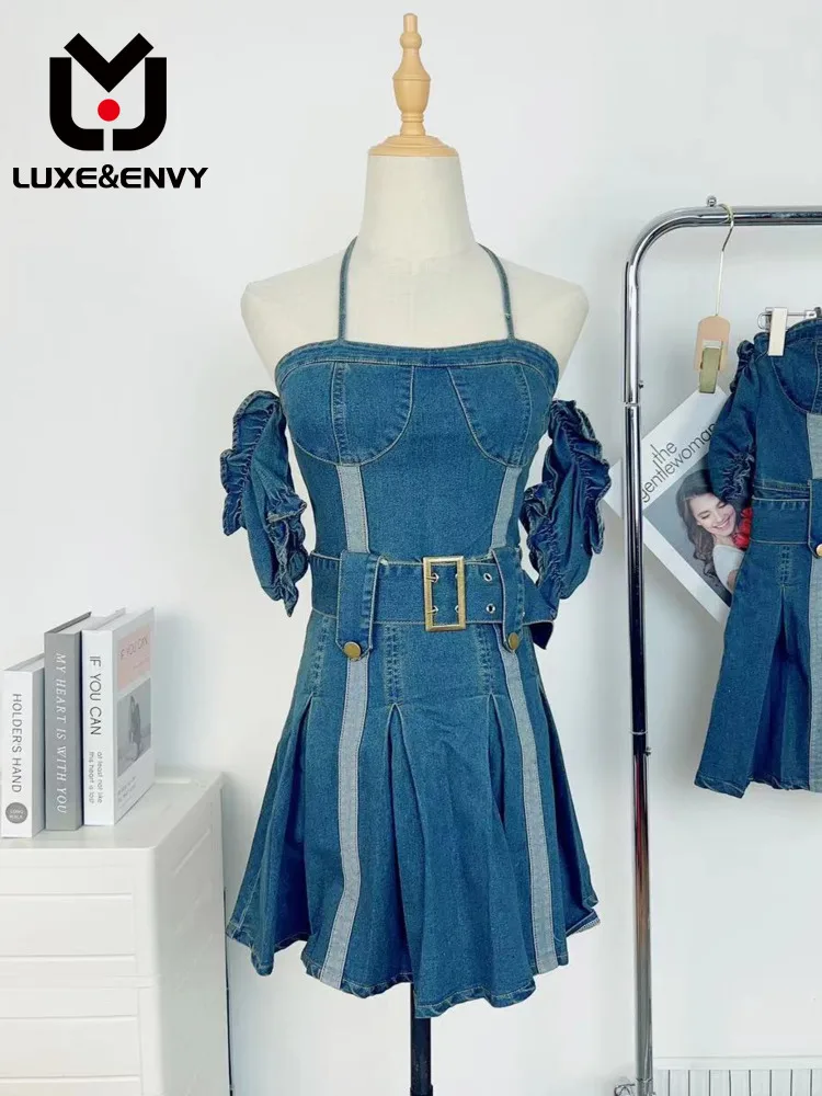 Женское джинсовое платье Люкс & ENVY, уличное платье с пузырчатыми рукавами и воротником, весна-лето 2023
Женское джинсовое платье Люкс & ENVY, уличное платье с пузырчатыми рукавами и воротником, весна-лето 2023