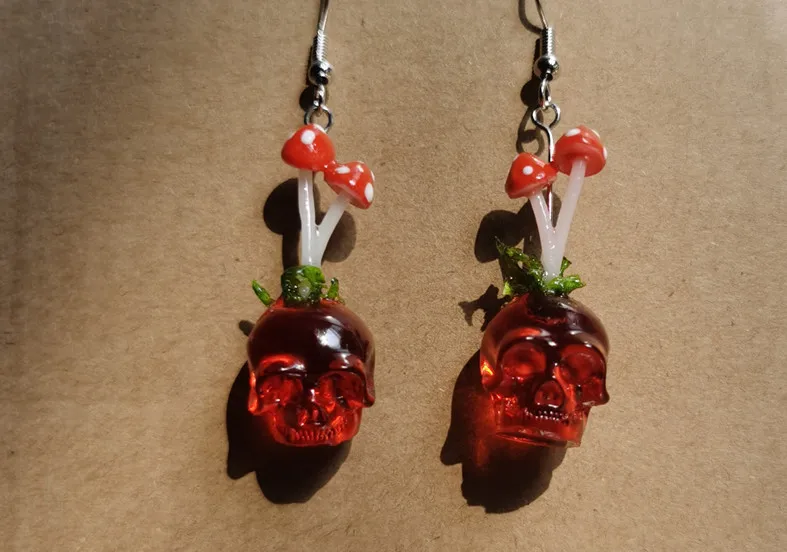 Skull Mushroom Earrings,Skull Earrings, Skull Jewelry, Red Mushroom,Spooky Quirky Earrings/ Nickel Free
Skull Mushroom Earrings,Skull Earrings, Skull Jewelry, Red Mushroom,Spooky Quirky Earrings/ Nickel Free