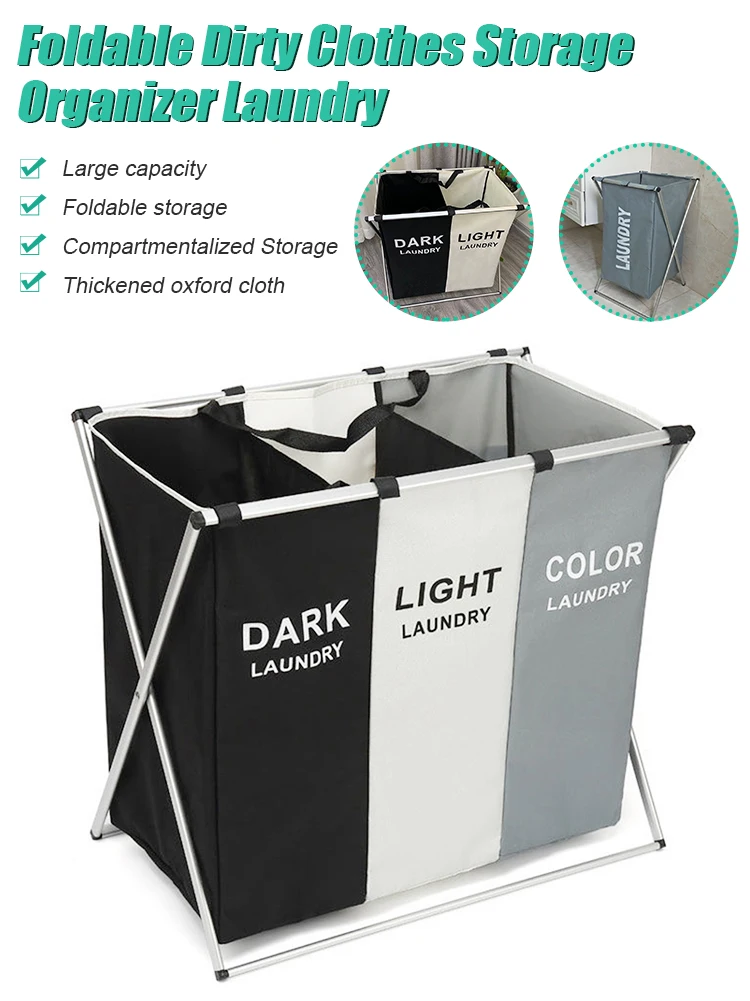 Laundry Baskets Large Removable Bags Storage Basket Sorter Organizer for Dirty Clothes Hamper Foldable Frame Cloth Organization
Laundry Baskets Large Removable Bags Storage Basket Sorter Organizer for Dirty Clothes Hamper Foldable Frame Cloth Organization
