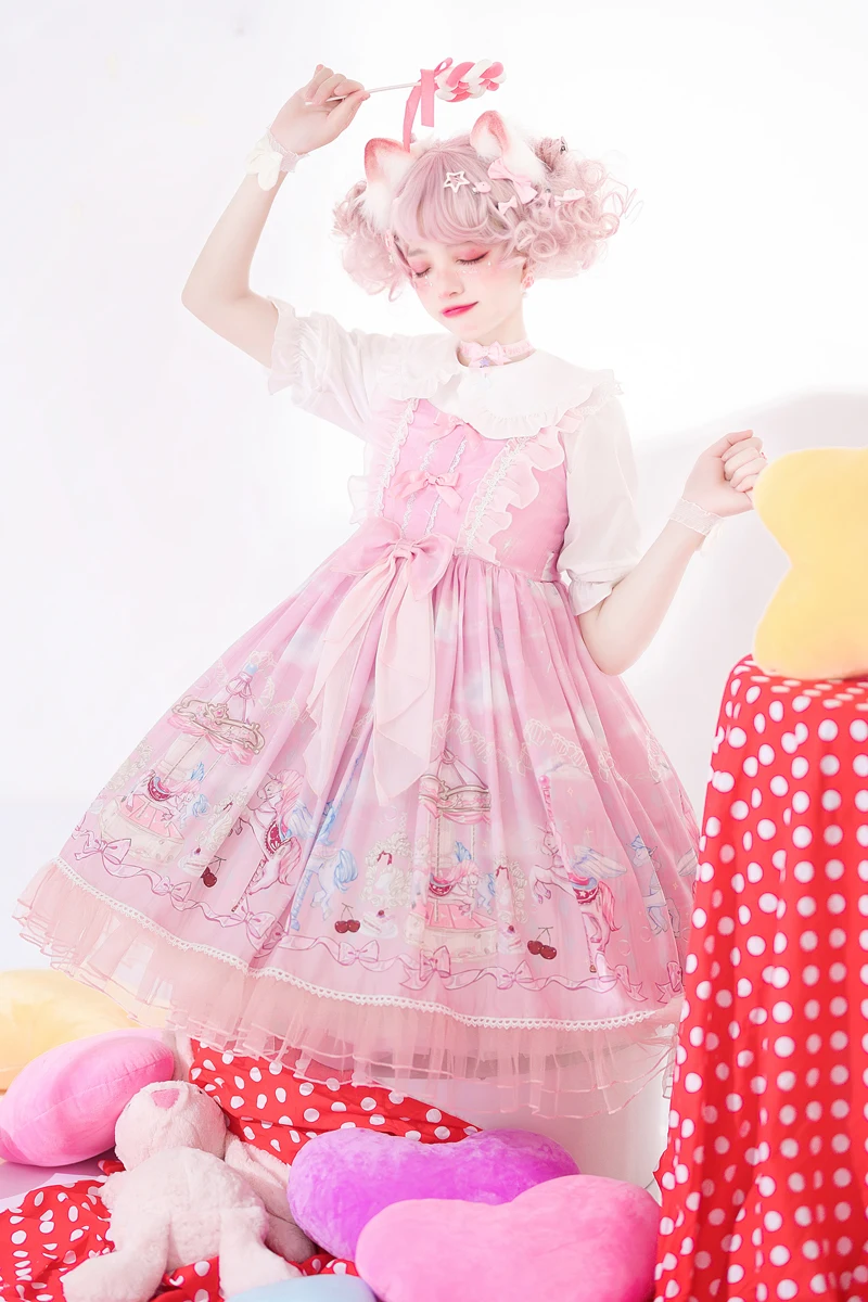 Trojan Above the Clouds Original Design Women's Lolita JSK Suspender Dress Cute Printing Girl's One Piece
Trojan Above the Clouds Original Design Women's Lolita JSK Suspender Dress Cute Printing Girl's One Piece