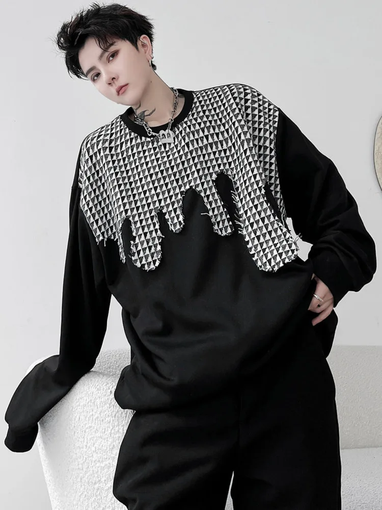 SYUHGFA Men Clothing 2022 Autumn Round Collar Personality Plaid Burrs Patchwork Sweatshirt Fashion Loose Pullovers Sweatshirts
SYUHGFA Men Clothing 2022 Autumn Round Collar Personality Plaid Burrs Patchwork Sweatshirt Fashion Loose Pullovers Sweatshirts