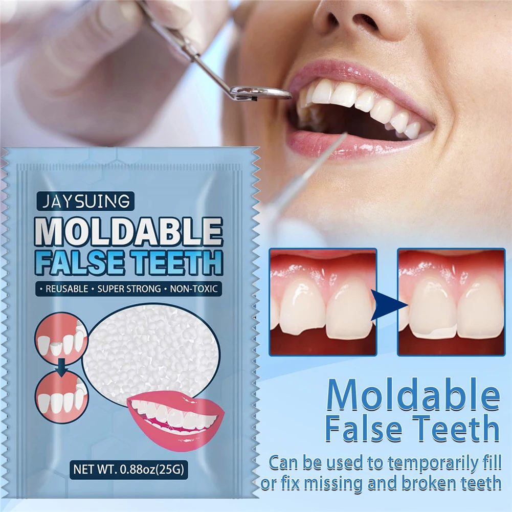 25g Temporary Tooth Repair Beads False Teeth Solid Glue Denture Missing Broken Teeth Dental Tooth Filling Adhesive Makeup
25g Temporary Tooth Repair Beads False Teeth Solid Glue Denture Missing Broken Teeth Dental Tooth Filling Adhesive Makeup