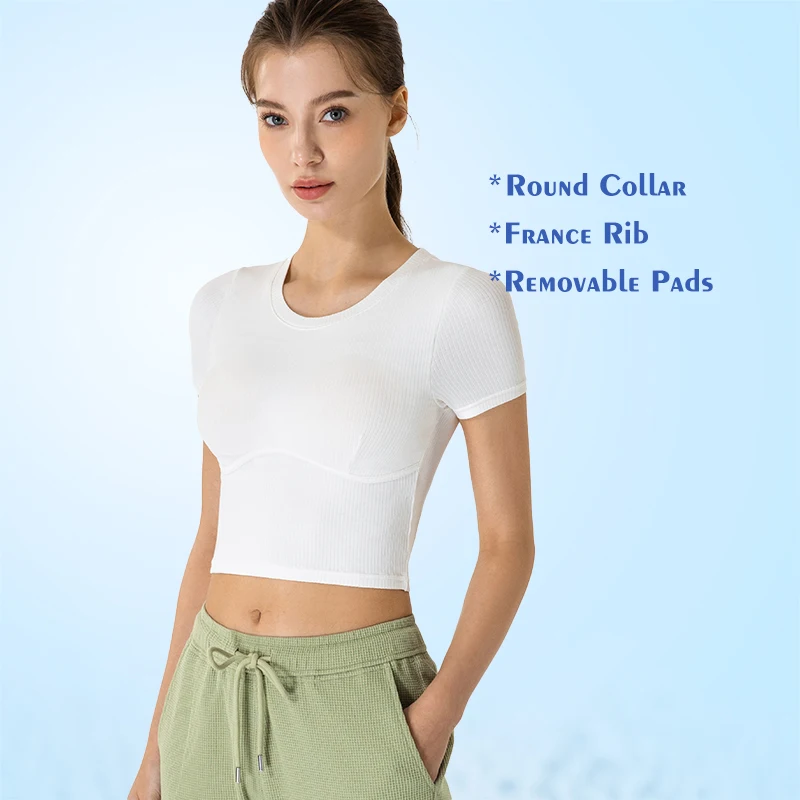 DANCEFISH Woman Sports Short Sleeve French Rib Breathable Slim Comfortable Shirt Fitness Casual Yoga Top
DANCEFISH Woman Sports Short Sleeve French Rib Breathable Slim Comfortable Shirt Fitness Casual Yoga Top