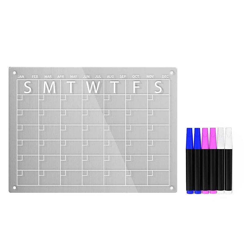 1 Set Acrylic Dry Erase Board Magnetic Dry Erase Board For Fridge, 16X12 Inches Clear Dry Erase Calendar Includes 6 Markers
1 Set Acrylic Dry Erase Board Magnetic Dry Erase Board For Fridge, 16X12 Inches Clear Dry Erase Calendar Includes 6 Markers
