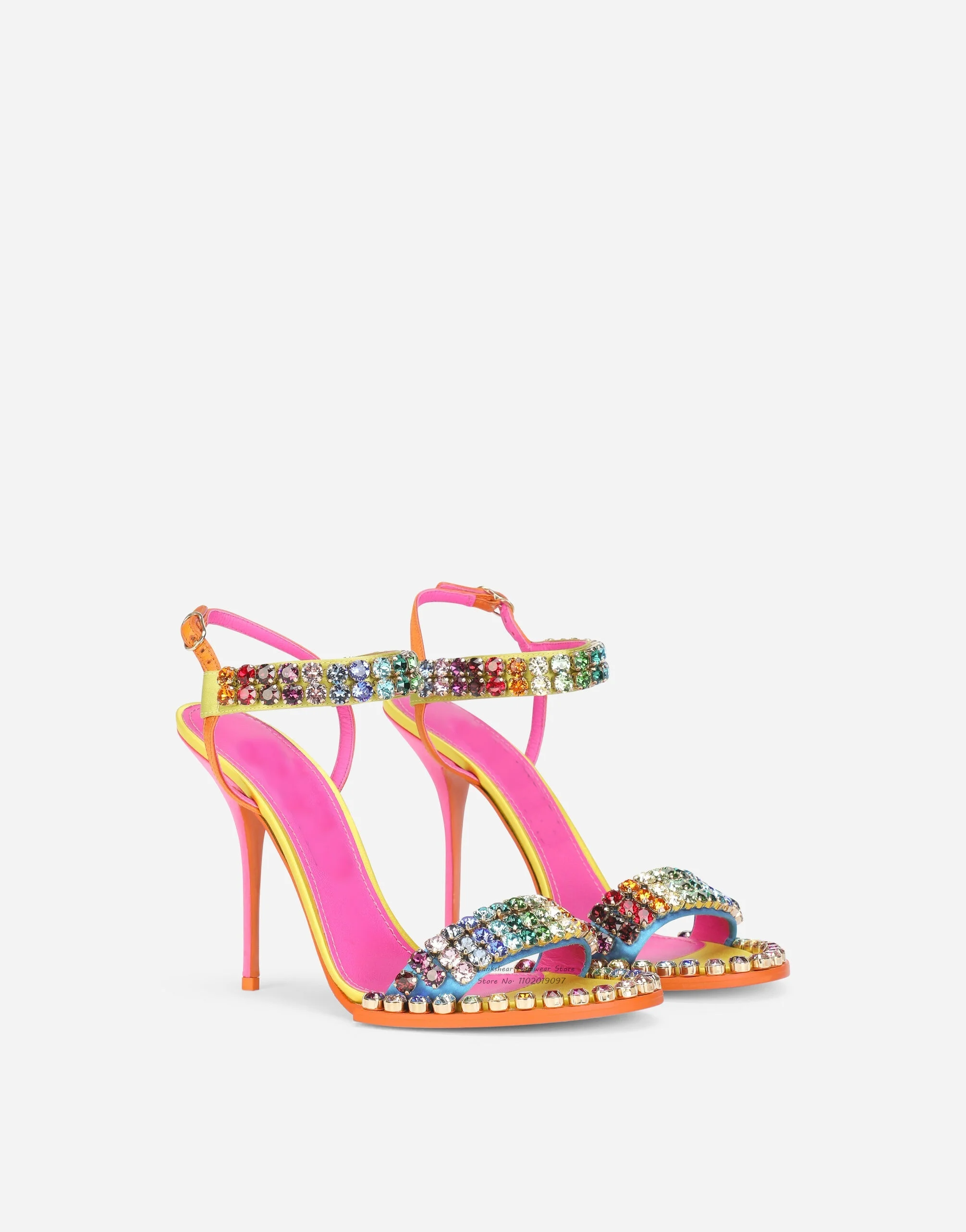 Women Satin Sandals with Fusible Rhinestone Detailing Open Toe Stiletto Buckle Strap High Heel Sandals Size 34-43 in Stock New
Women Satin Sandals with Fusible Rhinestone Detailing Open Toe Stiletto Buckle Strap High Heel Sandals Size 34-43 in Stock New