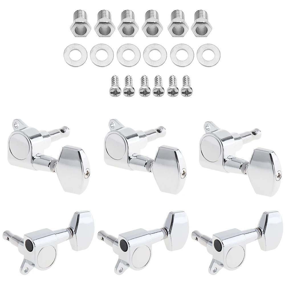 6pcs Silver Guitar Tuning Pegs Tuner 3R+3L All Closed Machine Head for 40 / 41 Inch Acoustic Folk Guitar
6pcs Silver Guitar Tuning Pegs Tuner 3R+3L All Closed Machine Head for 40 / 41 Inch Acoustic Folk Guitar
