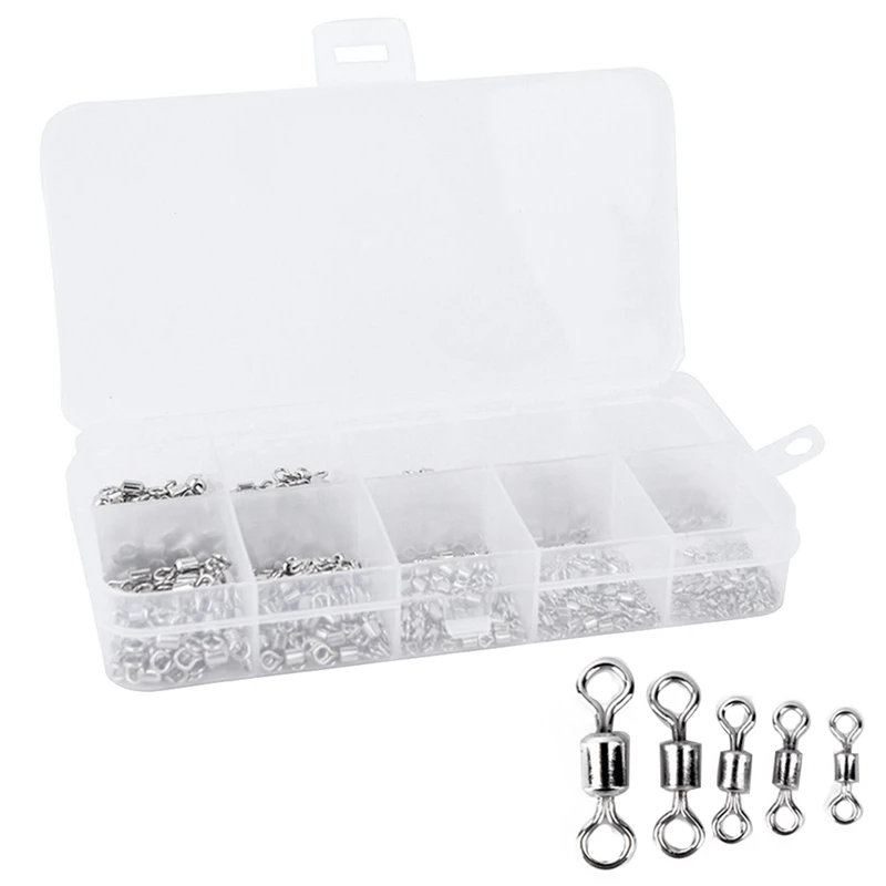 500Pcs 5 Size Swivels Fishing Tackle High-Strength Stainless Steel Rolling Barrel Swivel Fishing Tackle
500Pcs 5 Size Swivels Fishing Tackle High-Strength Stainless Steel Rolling Barrel Swivel Fishing Tackle