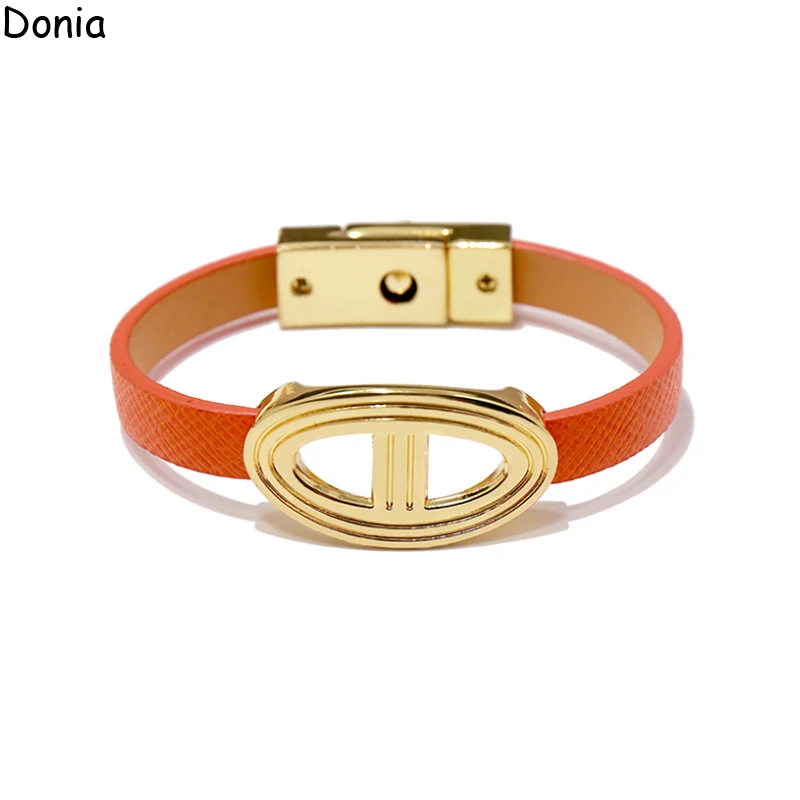 Donia Jewelry European and American fashion 316L stainless steel pig nose bracelet leather rope luxury bracelet
Donia Jewelry European and American fashion 316L stainless steel pig nose bracelet leather rope luxury bracelet