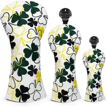 Golf Club Head Covers Lucky Clover Golf Driver Cover Fairway Wood Cover Hybrid Cover Blade for Titleist Callaway Taylormade