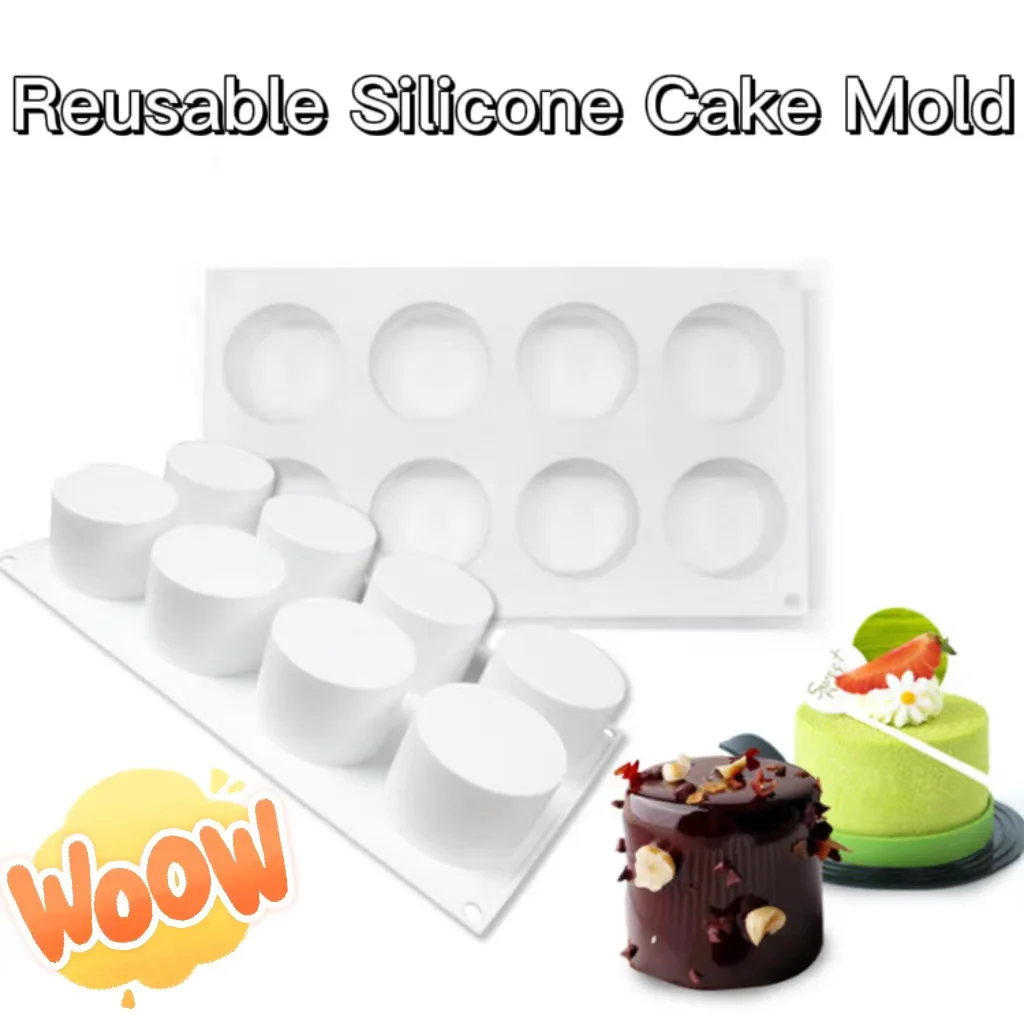 8 Cavity Cylinder Silicone Cake Mold Continuous Round Column Mold for Mousse Cake Reusable 3D Baking Tool DIY Decorating Cake
8 Cavity Cylinder Silicone Cake Mold Continuous Round Column Mold for Mousse Cake Reusable 3D Baking Tool DIY Decorating Cake