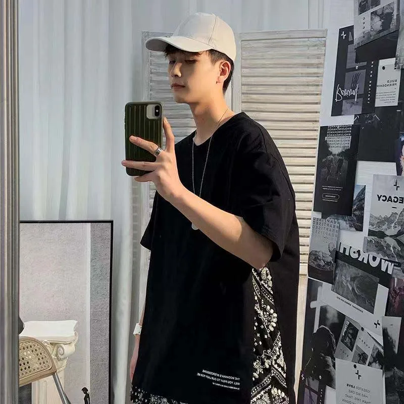 Breathable Cotton Short-sleeved T-shirt Male Holiday Two Men's Half-sleeved Compassion Tide Brand Loose Large Size
Breathable Cotton Short-sleeved T-shirt Male Holiday Two Men's Half-sleeved Compassion Tide Brand Loose Large Size